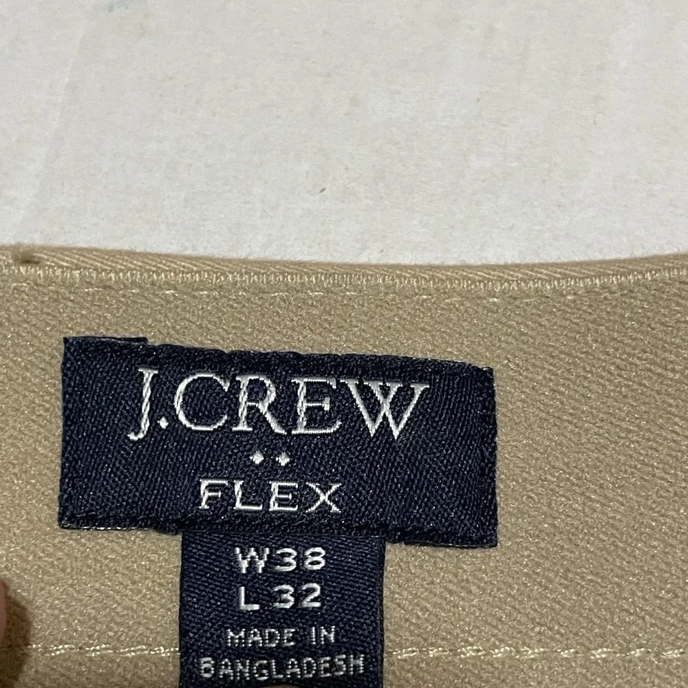 J.CREW Flex Slim Fit Stretch Chino Pants 38 X 32 Beige Cotton Twill BZ109 NEW